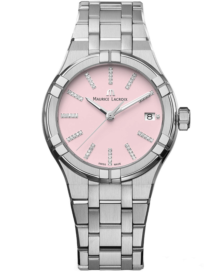 Часы Maurice Lacroix Aikon Quartz Colours Edition AI1106-SS002-550-1 — женские, розовый