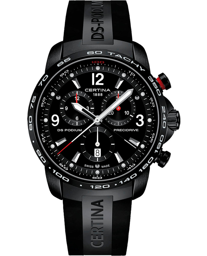 Часы Certina DS Podium Chronograph 1/100 sec C001.647.17.057.00 — мужские, черный
