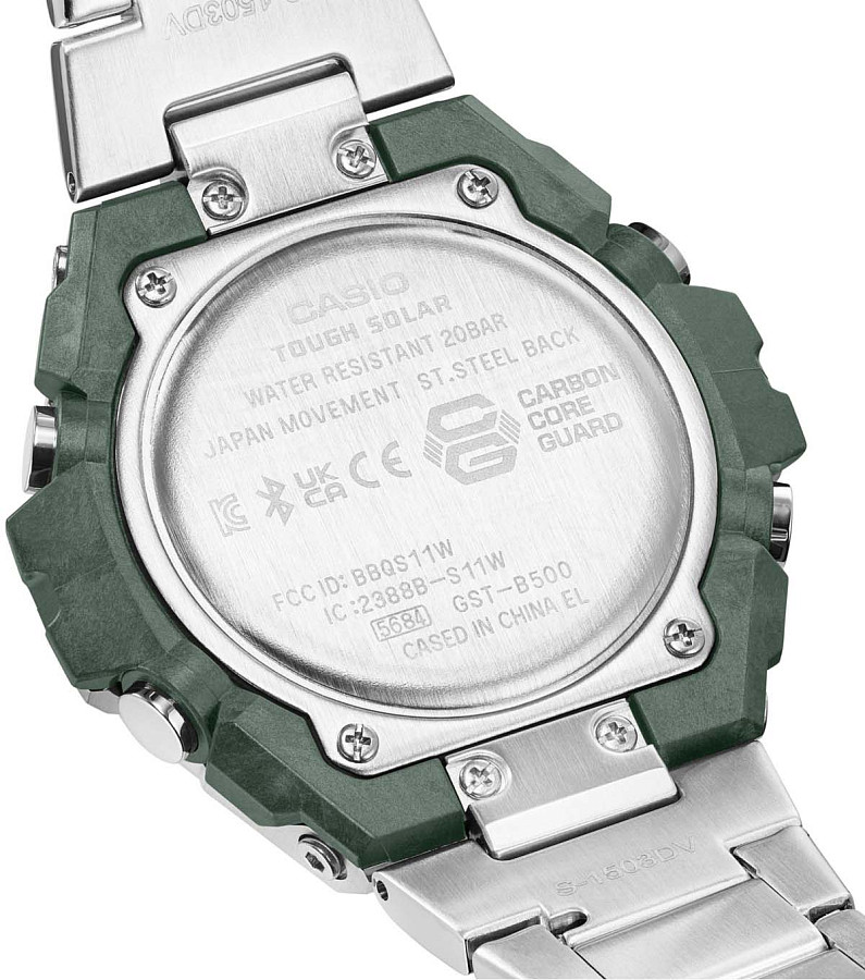 Часы Casio G-Shock GST-B500AD-3A — сталь карбон, Япония