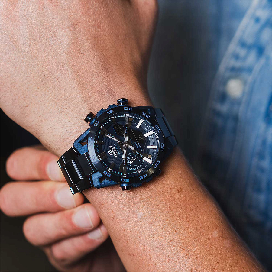 Часы Casio Edifice ECB-2000CB-2A — кварцевые, металл карбон