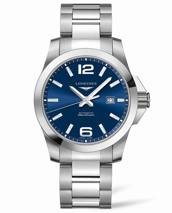 Часы Longines Conquest L3.778.4.96.6 — мужские, синий