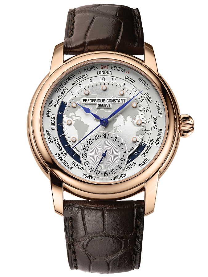 Часы Frederique Constant Worldtimer Manufacture FC-718WM4H4 — мужские, белый