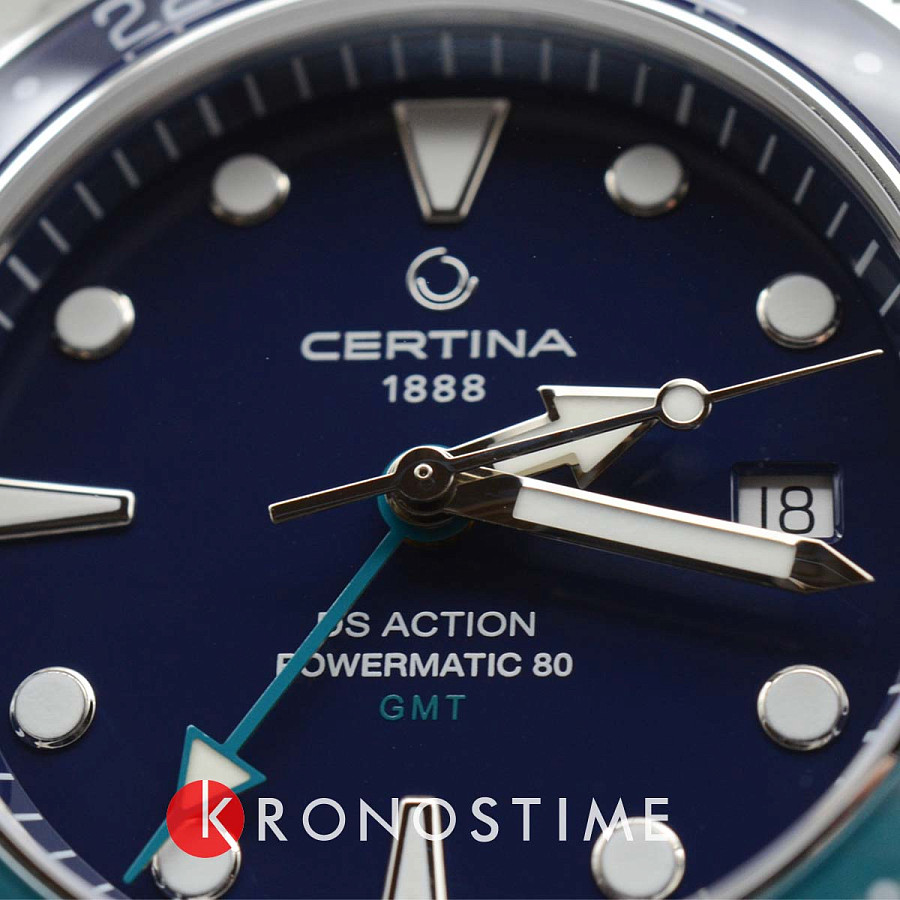 Часы Certina DS Action Gmt Powermatic 80 C032.929.11.041.01 — мужские, нержавеющая сталь 316l