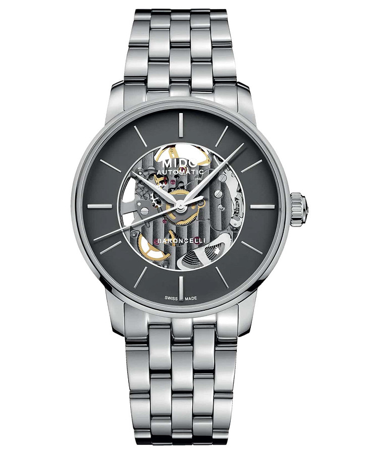 Часы Mido Baroncelli Signature M037.436.11.061.00 — мужские, антрацитовый