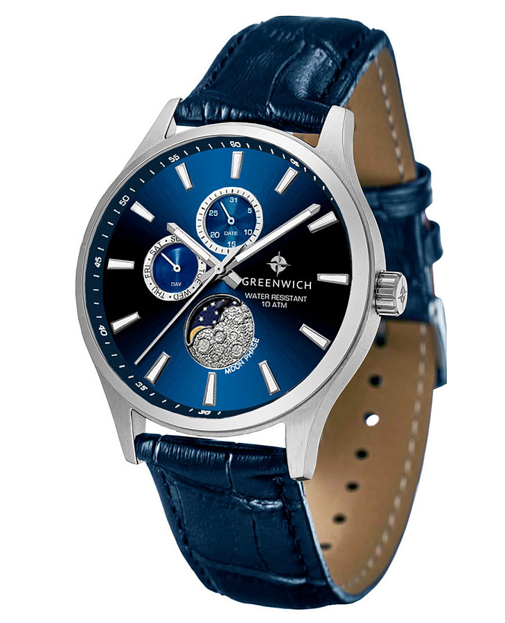 Часы Greenwich Moon Walker GW 058.16.36 — кварцевые, металл сталь