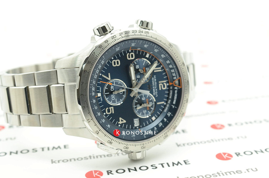 Часы Hamilton Khaki Aviation X-Wind GMT H77922141 — нержавеющая сталь, мужские