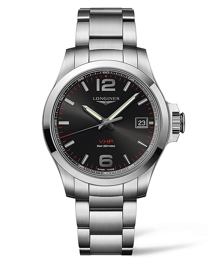 Часы Longines Conquest V.H.P. L3.716.4.56.6 — мужские, черный