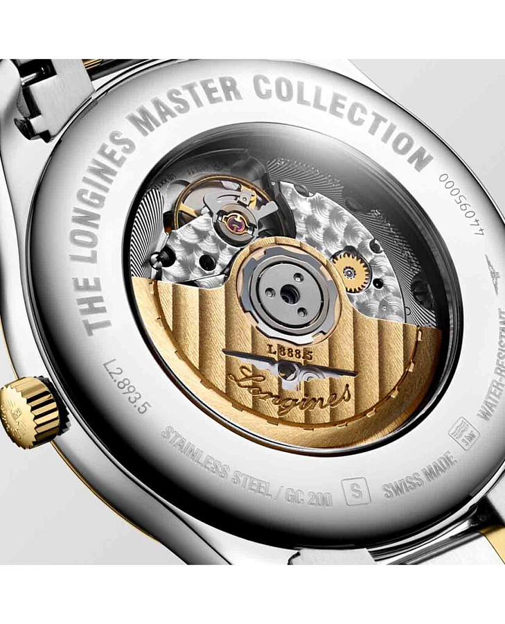 Часы Longines Master Collection L2.893.5.97.7 — мужские, нержавеющая сталь + золото 18к