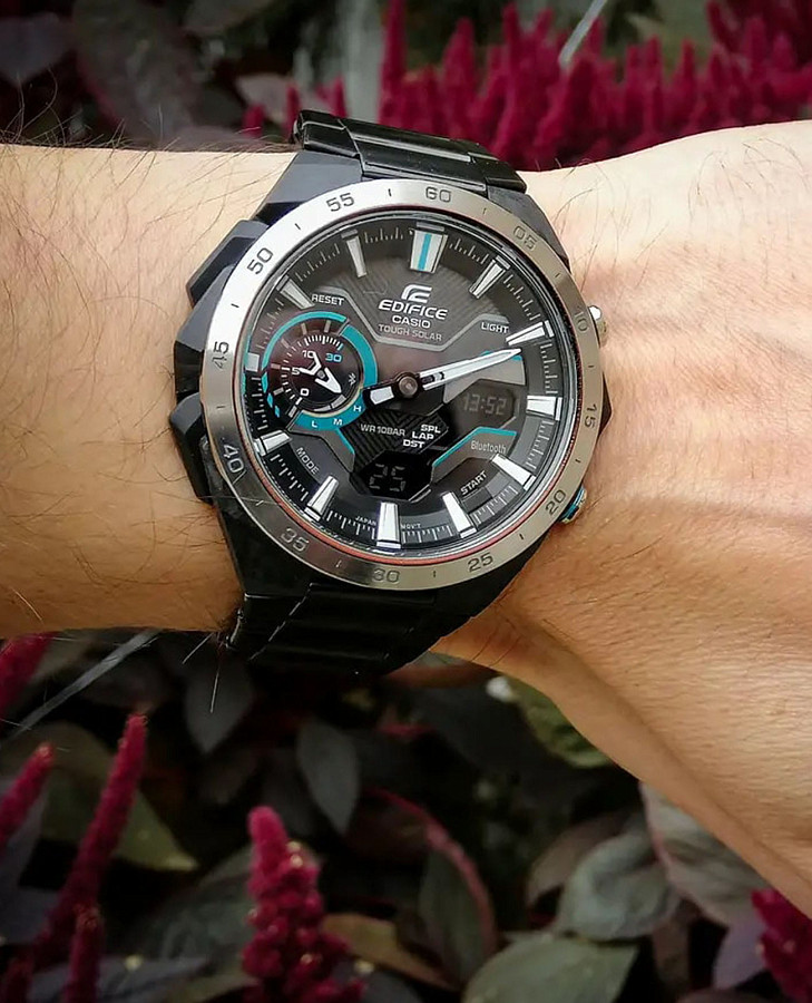 Часы Casio Edifice Windflow ECB-2200DD-1ADF (ECB-2200DD-1AEF) — кварцевые, карбон сталь металл