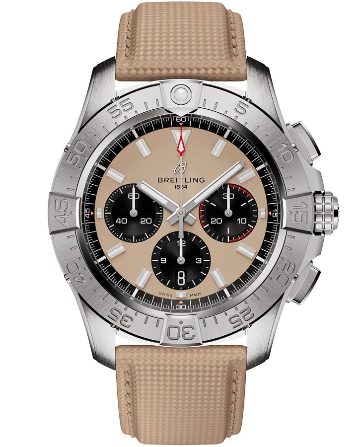 Часы Breitling Avenger B01 Chronograph 44 AB0147101A1X1 — мужские, бежевый