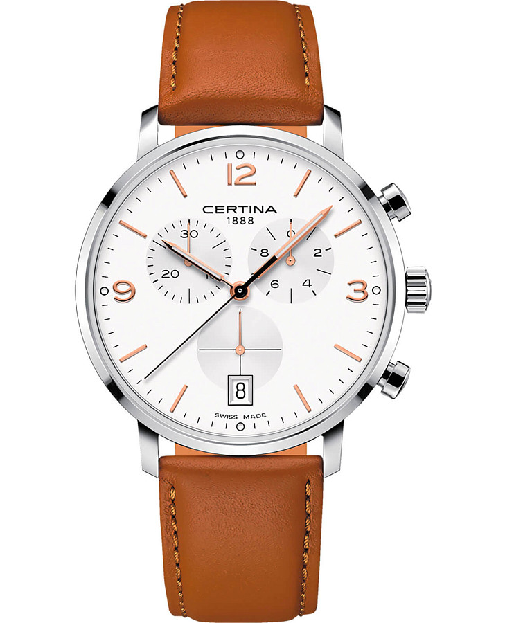 Часы Certina DS Caimano Chronograph C035.417.16.037.01 — мужские, белый