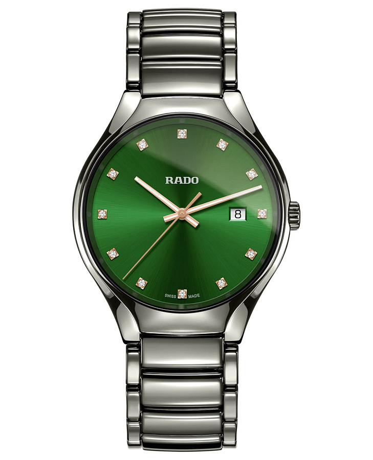 Часы Rado True Diamonds R27239742 — мужские, зеленый