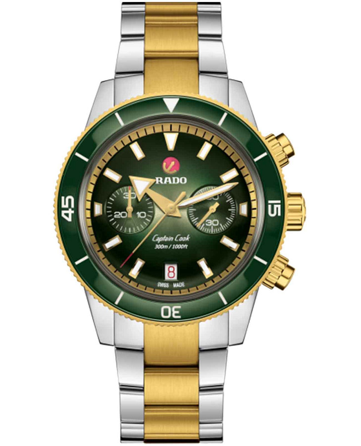 Часы Rado Captain Cook Automatic Chronograph R32151318 — мужские, зеленый