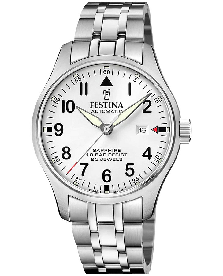 Часы Festina Swiss Made F20151/A — мужские, серебристый