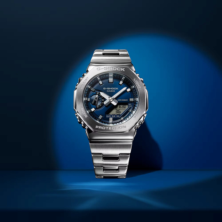 Часы Casio G-Shock GM-2110D-2B — сталь металл, Япония