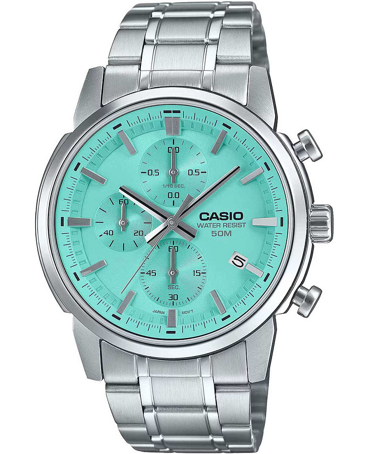 Часы Casio Collection Standard MTP-E510D-2A2 — мужские, голубой