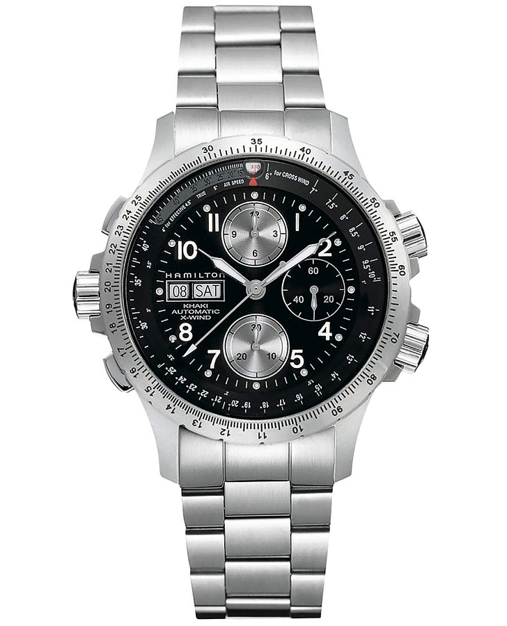 Часы Hamilton Khaki Aviation X Wind Auto Chrono H77616133 — мужские, черный