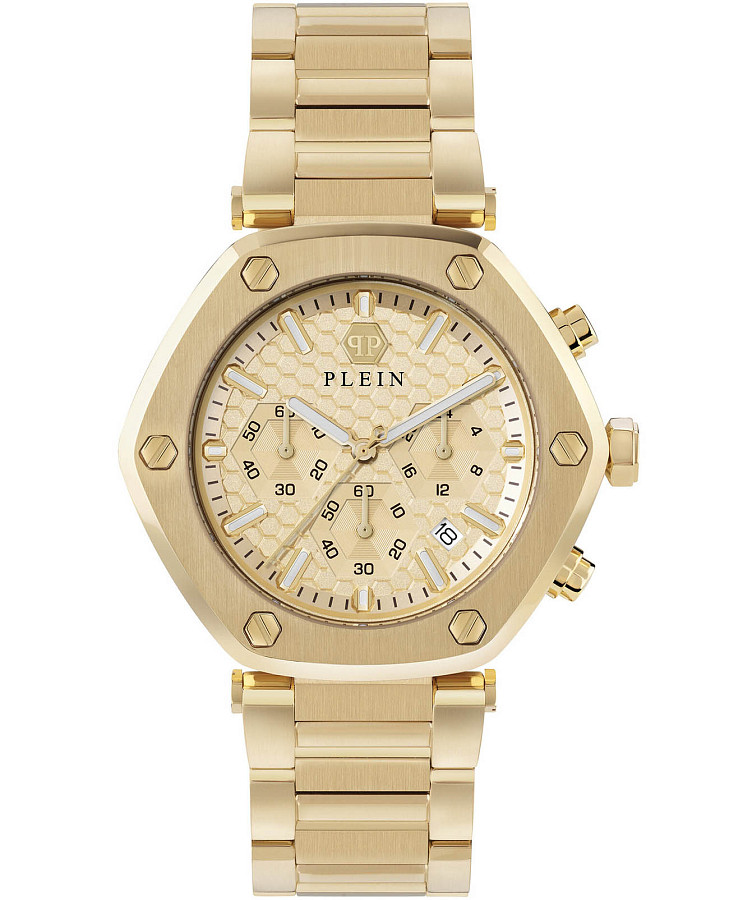 Часы Philipp Plein The Hexagon Chrono PWZBA0523 — мужские, золотистый