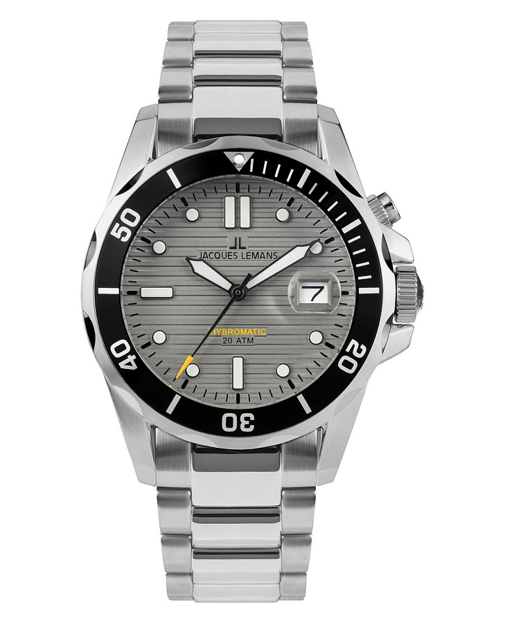 Часы Jacques Lemans Hybromatic 1-2170H — мужские, серый