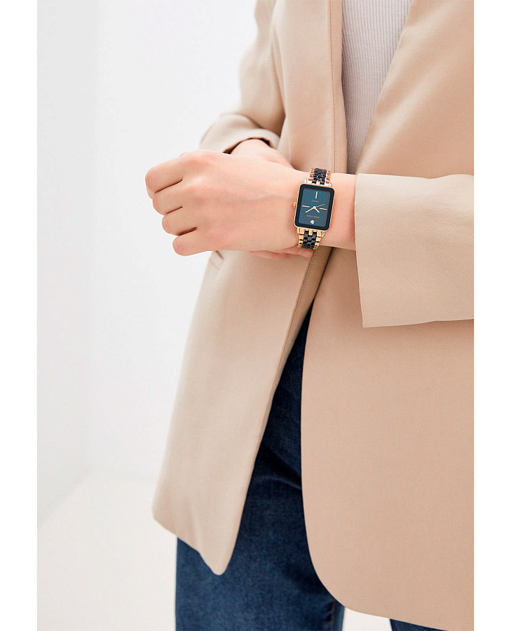 Часы Anne Klein Diamond Dial 3668NVRG — женские, сталь c pvd покрытием