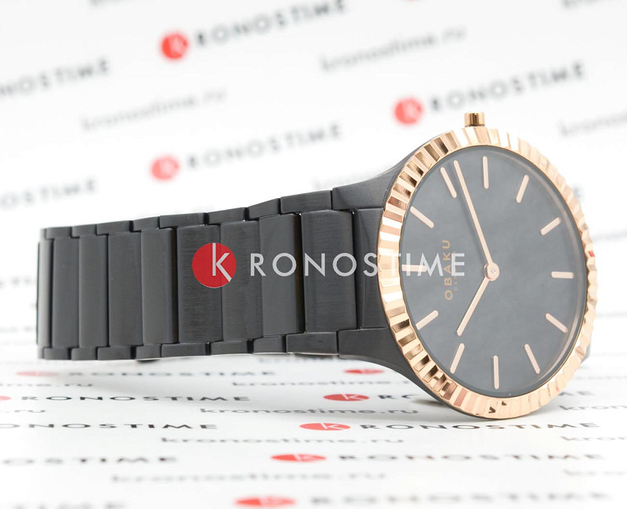 Часы Obaku Linje Jude V292GXMBSB — нержавеющая сталь с ip-покрытием, мужские