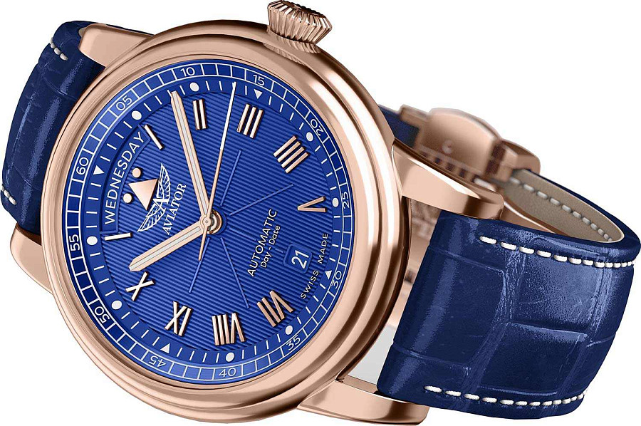 Часы Aviator Douglas Day-Date V.3.35.2.277.4 — механические, сталь металл
