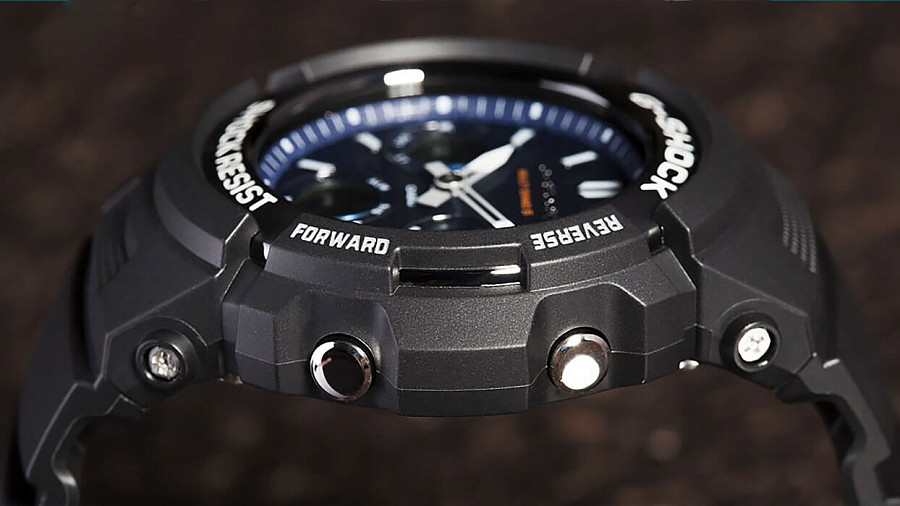 Часы Casio G-Shock AWG-M100SB-2A — мужские, полимер