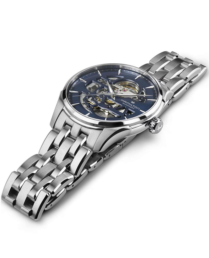 Часы Hamilton Jazzmaster Skeleton Auto H42535141 — мужские, нержавеющая сталь