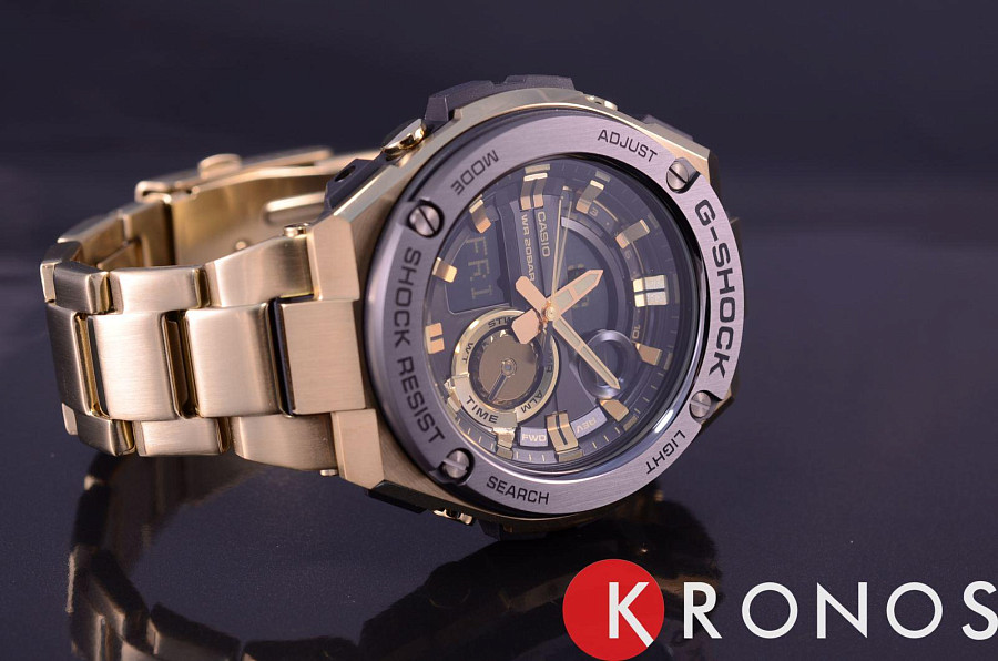 Часы Casio G-Shock GST-210GD-1A — электронные, металл сталь
