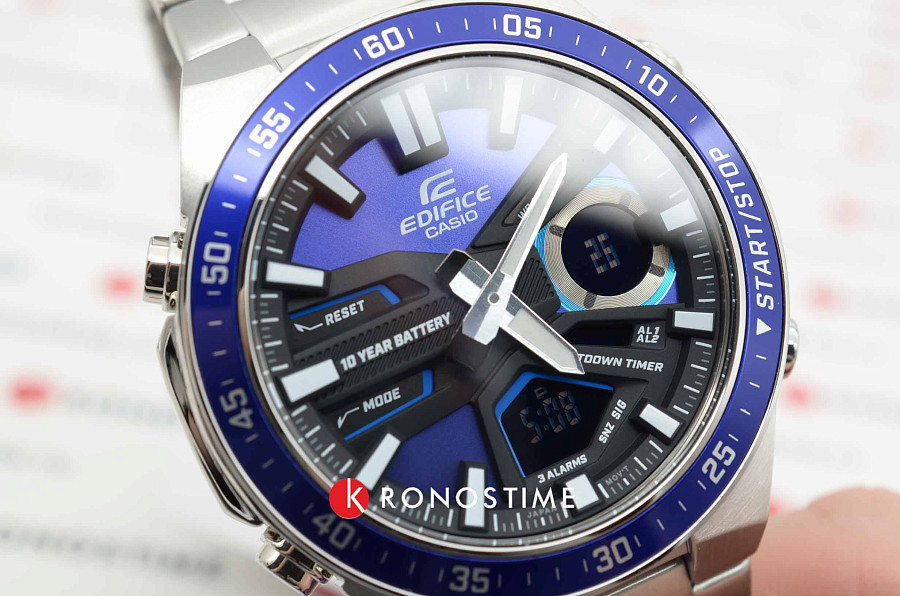 Часы Casio Edifice EFV-C110D-2AVDF (EFV-C110D-2A) — синий, металл алюминий сталь