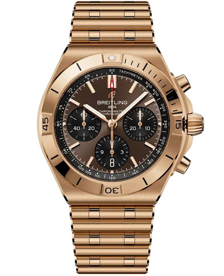 Часы Breitling Chronomat B01 Chronograph 42 mm RB0158101Q1R1 — мужские, коричневый