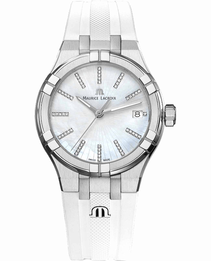Часы Maurice Lacroix Aikon Quartz AI1106-SS000-170-7 — женские, перламутровый