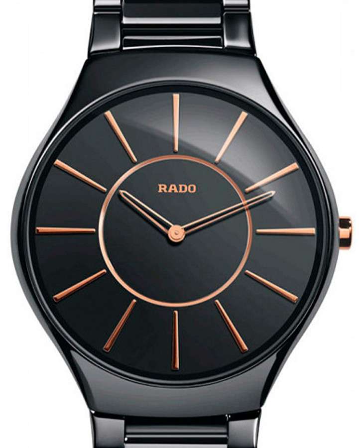 Часы Rado True Thinline R27741152 — кварцевые, керамика металл сталь