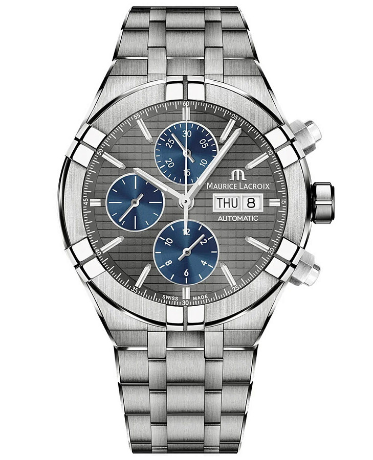 Часы Maurice Lacroix Aikon Automatic Chronograph AI6038-TT032-330-1 — мужские, серый