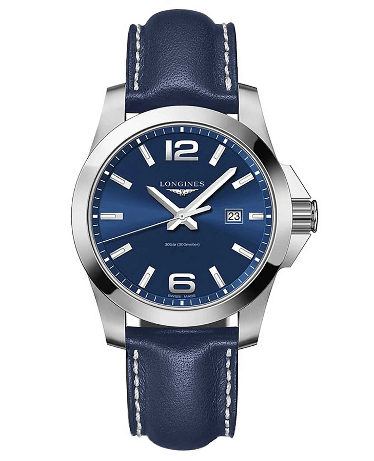 Часы Longines Conquest L3.760.4.96.0 — мужские, синий