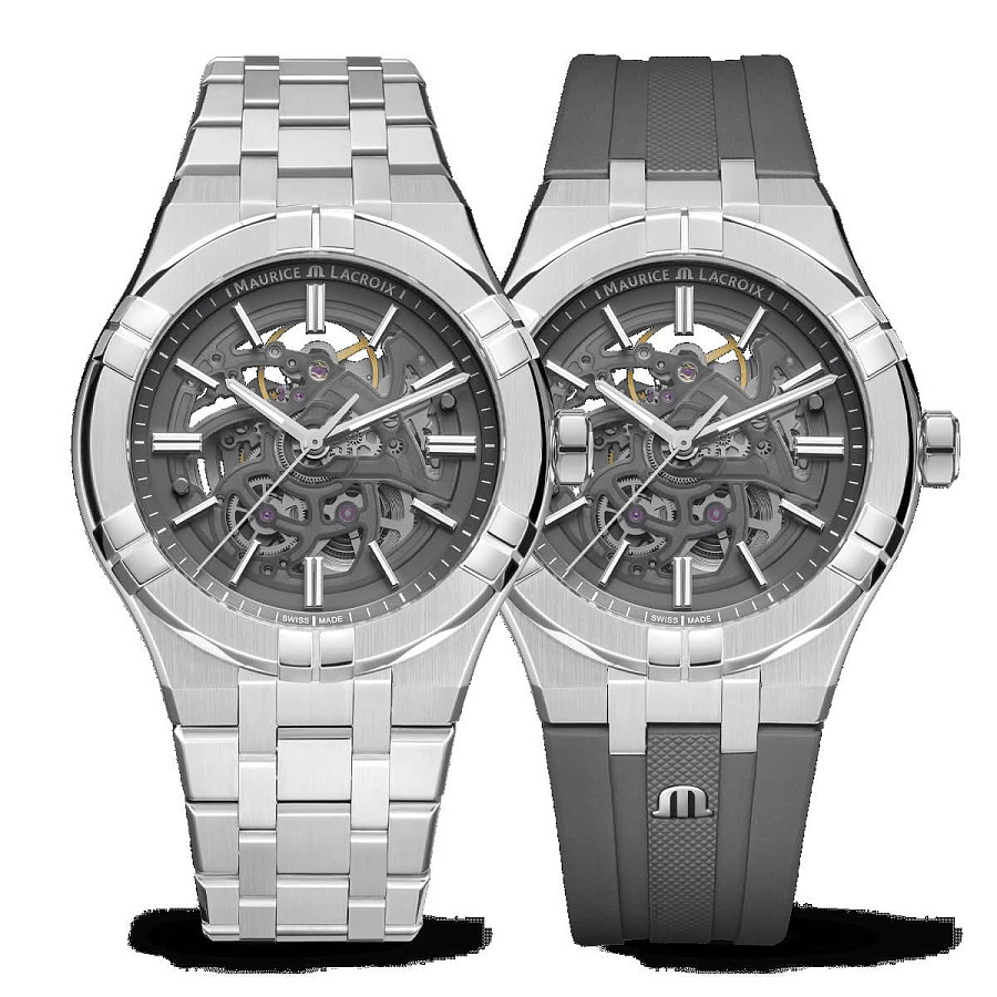 Часы Maurice Lacroix Aikon Automatic Skeleton AI6008-SS00F-030-A — нержавеющая сталь, мужские