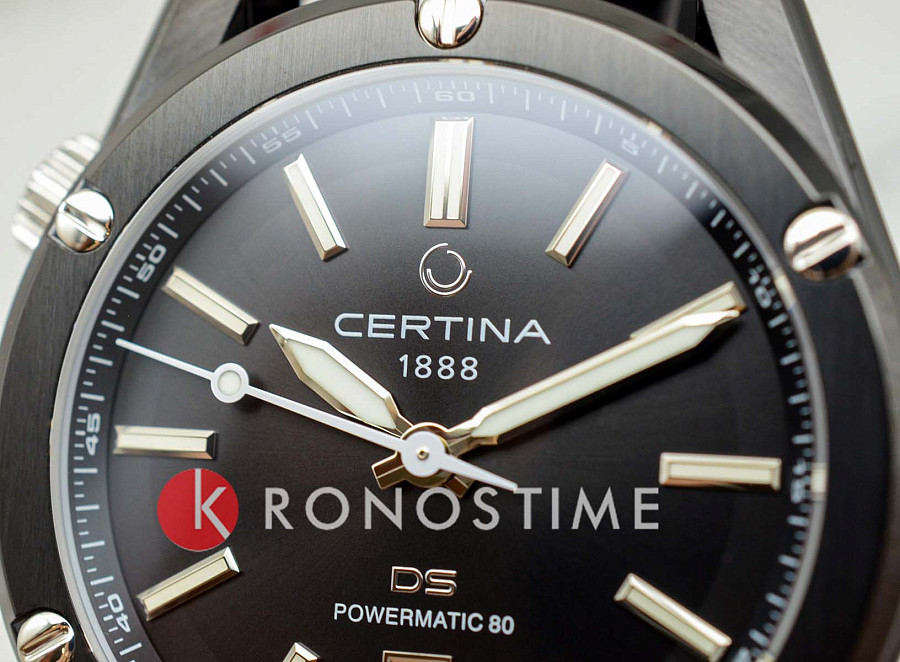 Часы Certina DS+ C041.407.39.051.00 — нержавеющая сталь с pvd-покрытием, мужские