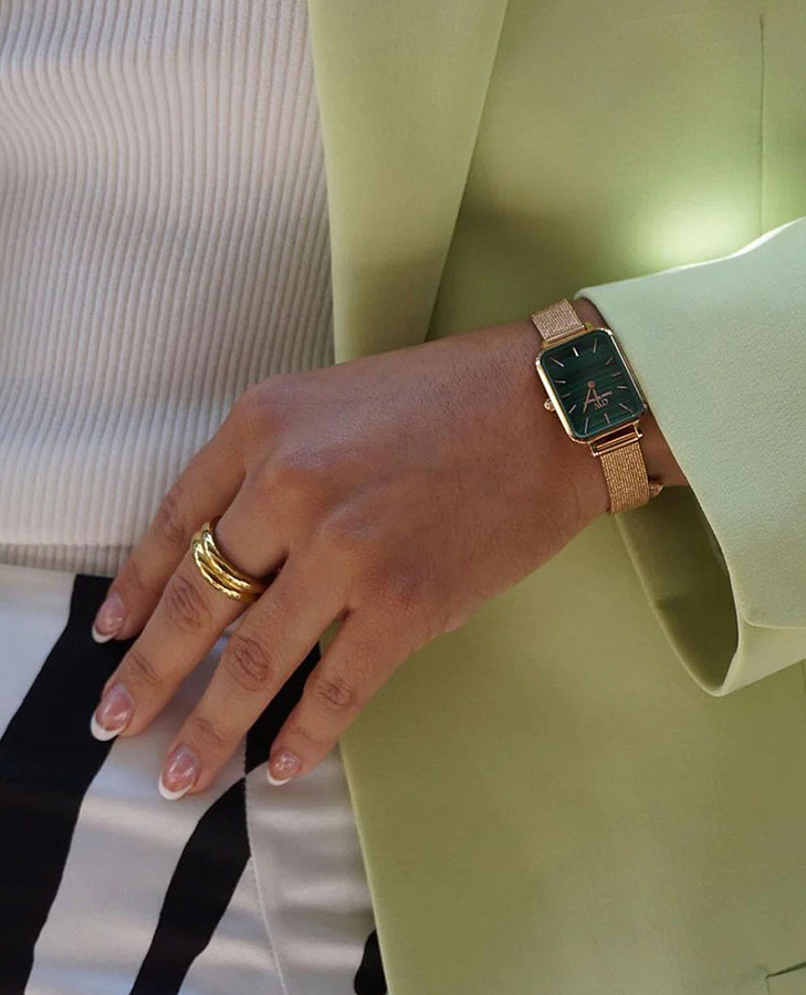 Часы Daniel Wellington Quadro Pressed Evergold DW00100561 — кварцевые, сталь металл