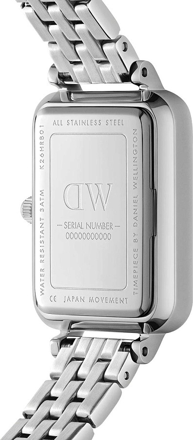 Часы Daniel Wellington Quadro Roman Numerals 5-Link Silver DW00100691 — сталь металл, Швеция