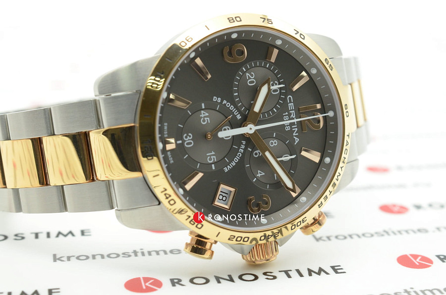 Часы Certina DS Podium Chronograph 1/10 sec C034.417.22.087.00 — кварцевые, металл сталь