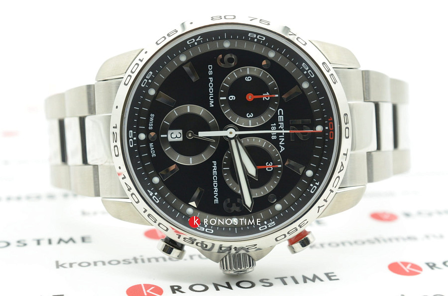Часы Certina DS Podium Chronograph 1/100 sec C001.647.11.057.00 — мужские, нержавеющая сталь