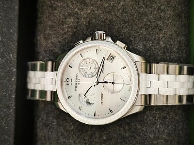 Фото покупателя: Швейцарские керамические наручные часы Certina DS First Lady Chronograph Moon Phase C030.250.11.106.00 с хронографом