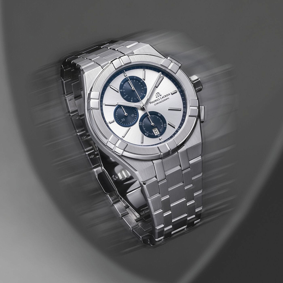 Часы Maurice Lacroix Aikon Quartz Chronograph AI1118-SS002-230-1 — серебристый, сталь
