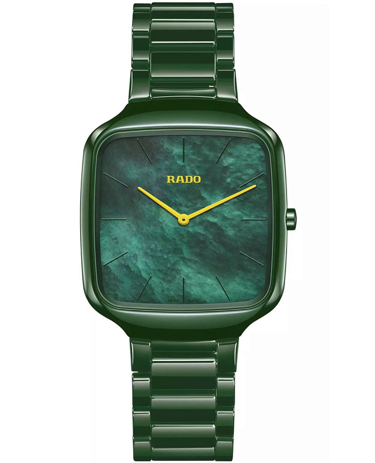 Часы Rado True Square Thinline x Les Couleurs Le Corbusier R27047902 — мужские, зеленый