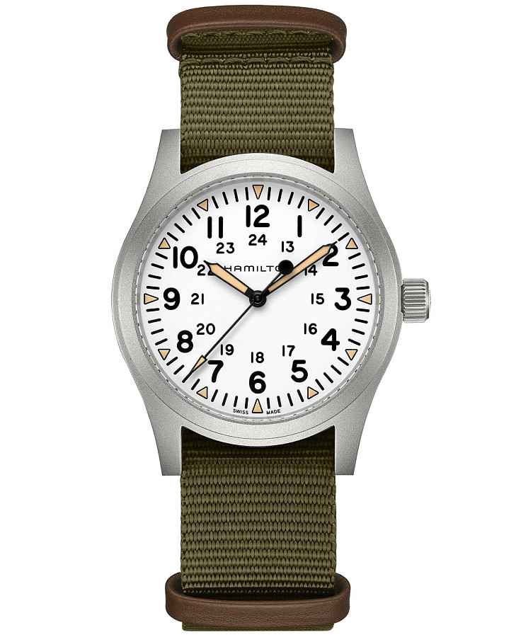 Часы Hamilton Khaki Field Mechanical 42mm H69529913 — мужские, белый