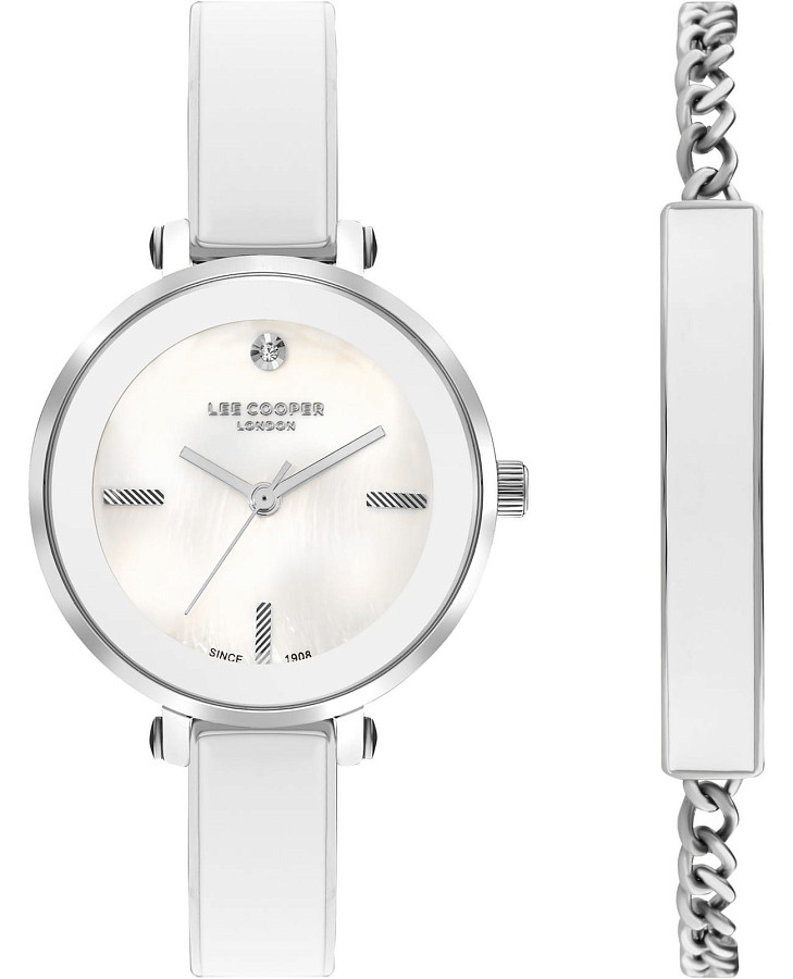 Часы Lee Cooper LC07813.320 — белый, сталь металл