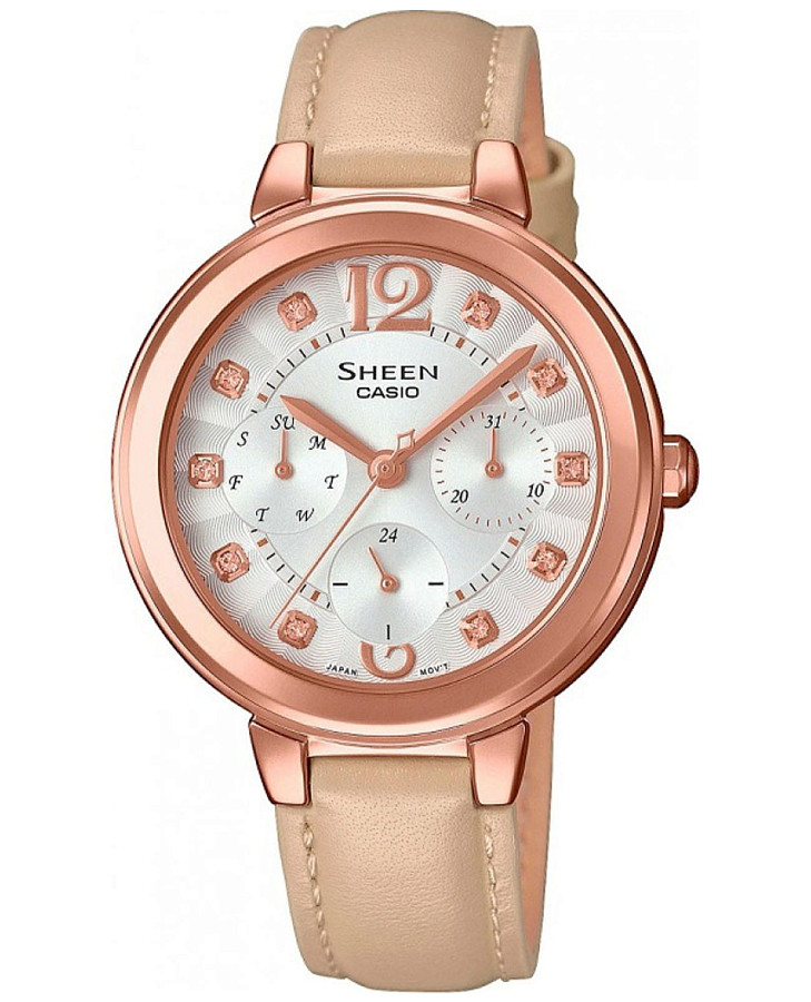 Часы Casio Sheen SHE-3048PGL-7BUER — женские, серебристый