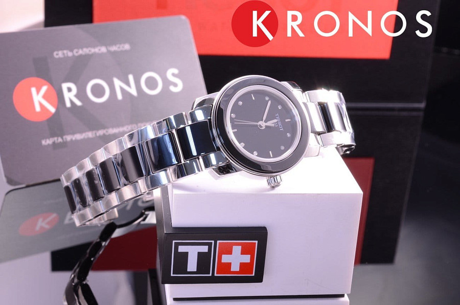Часы Tissot Cera T064.210.22.056.00 — сталь + керамические вставки, женские