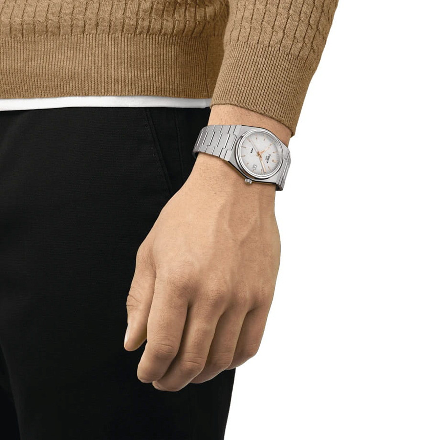 Часы Tissot PRX T137.410.11.031.00 — серый, сталь металл