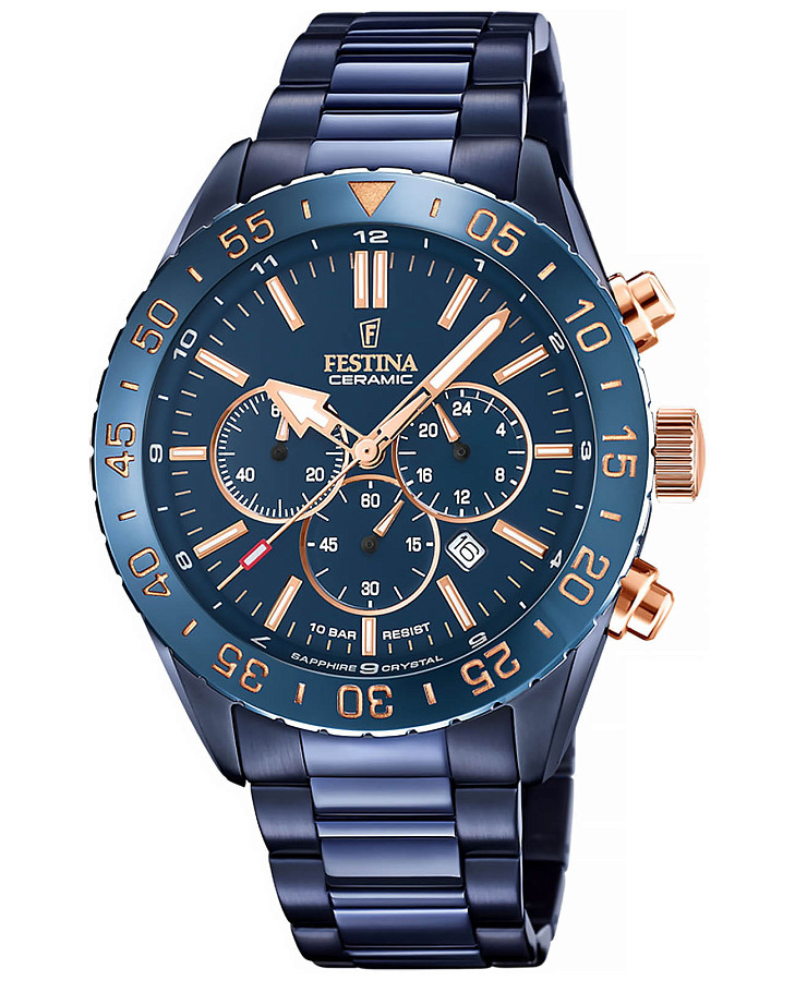 Часы Festina Ceramic F20576/1 — мужские, синий